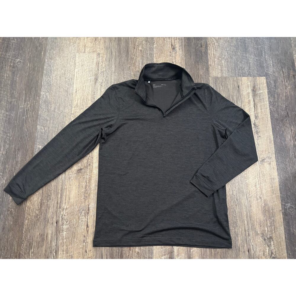 Under Armour Golf Mens Medium Gray Heather Quarter Zip Pullover Performance Top